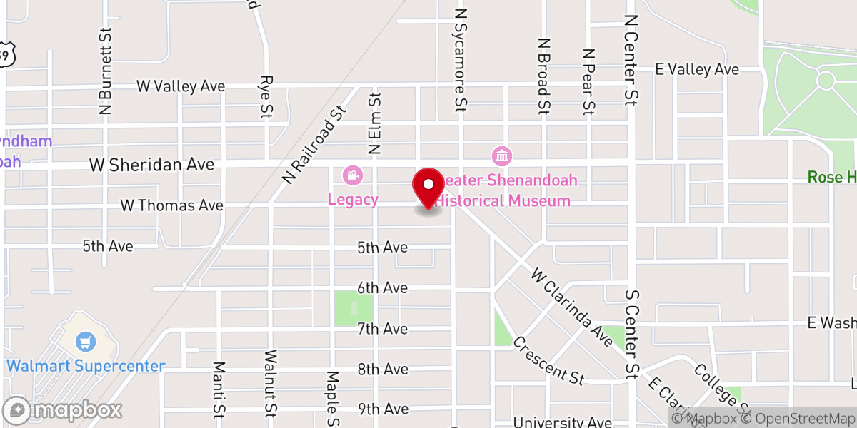 Map showing location of St Mary's Catholic Church