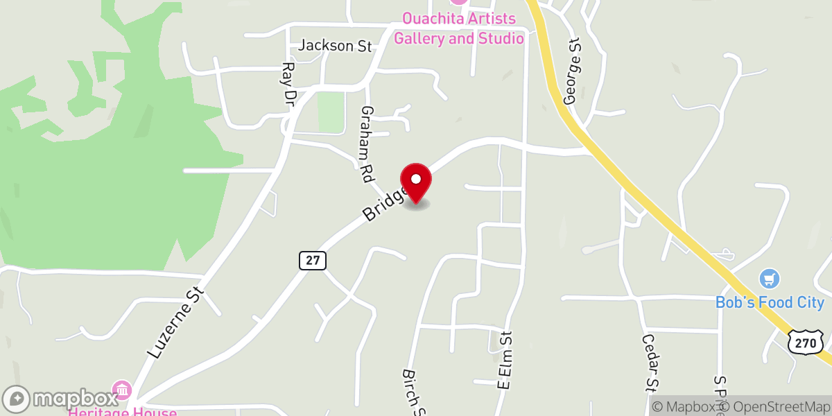 Map showing location of Bethel Assembly of God Church