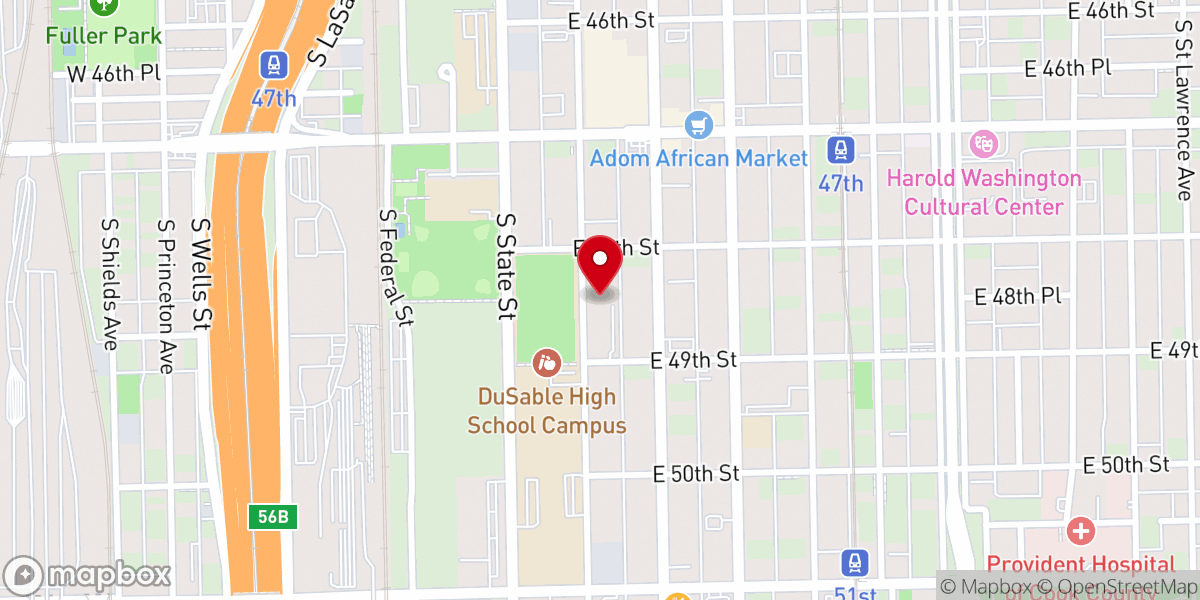 Map showing location of Cathedral Missionary Baptist Church