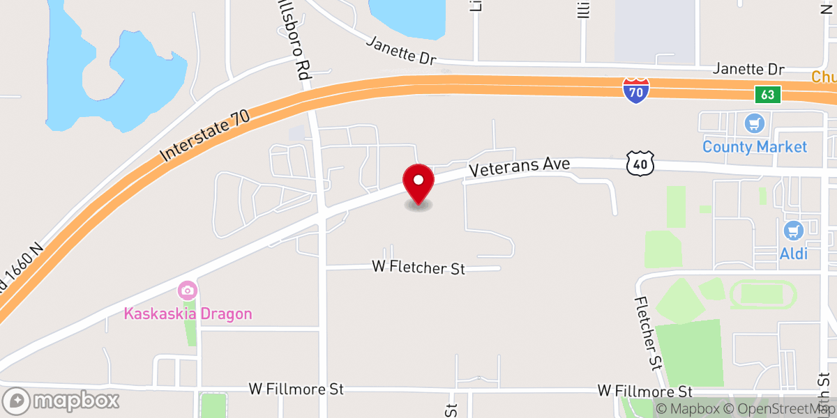 Map showing location of CenterPointe Church
