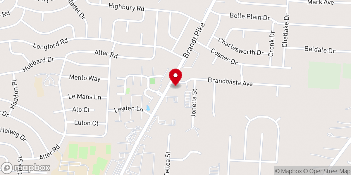 Map showing location of Huber Heights Church of God