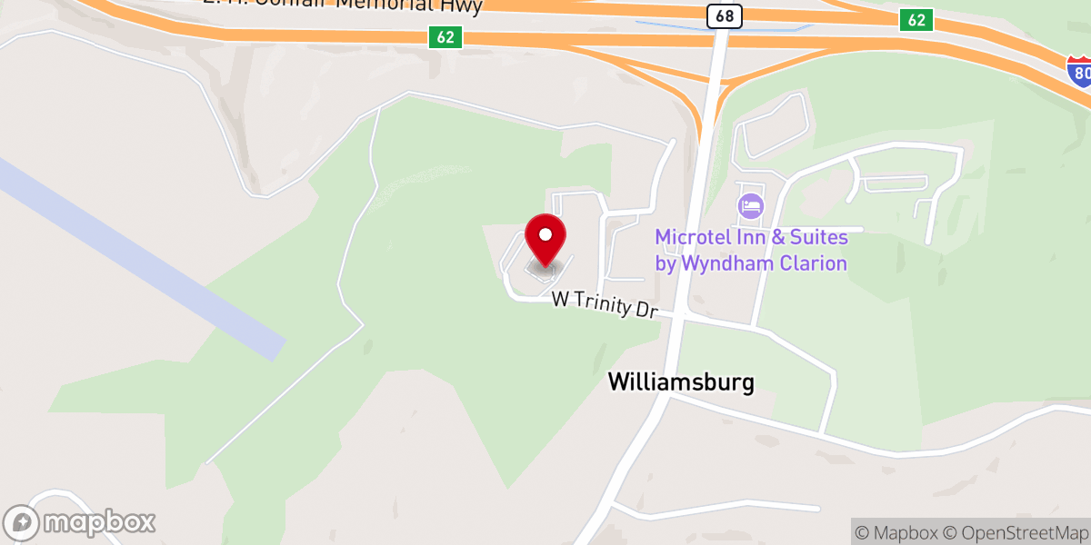 Map showing location of Trinity Point Church of God
