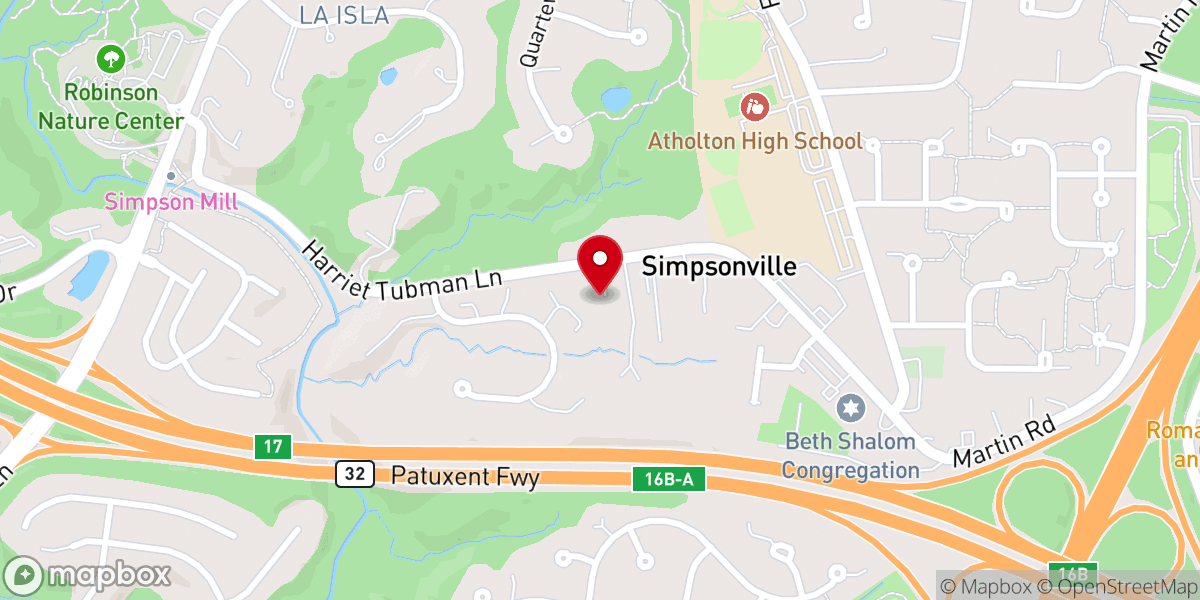 Map showing location of Simpsonville