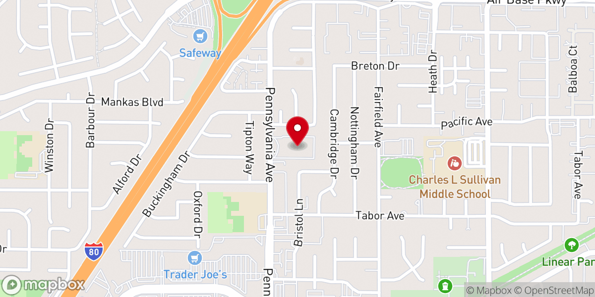 Map showing location of Fairfield Presbyterian
