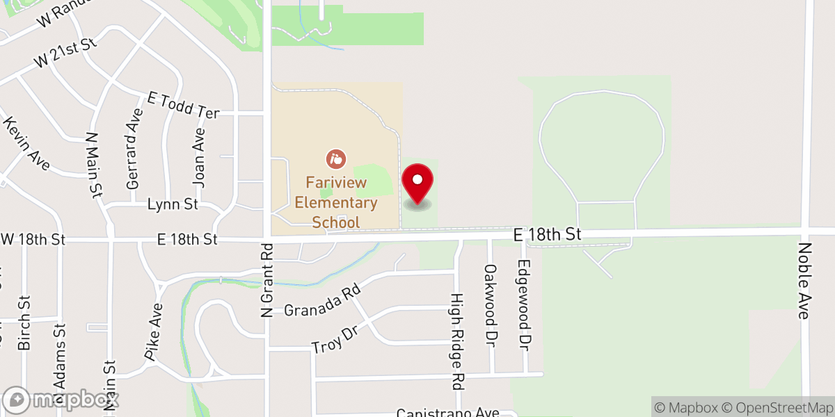Map showing location of St John Lutheran Church