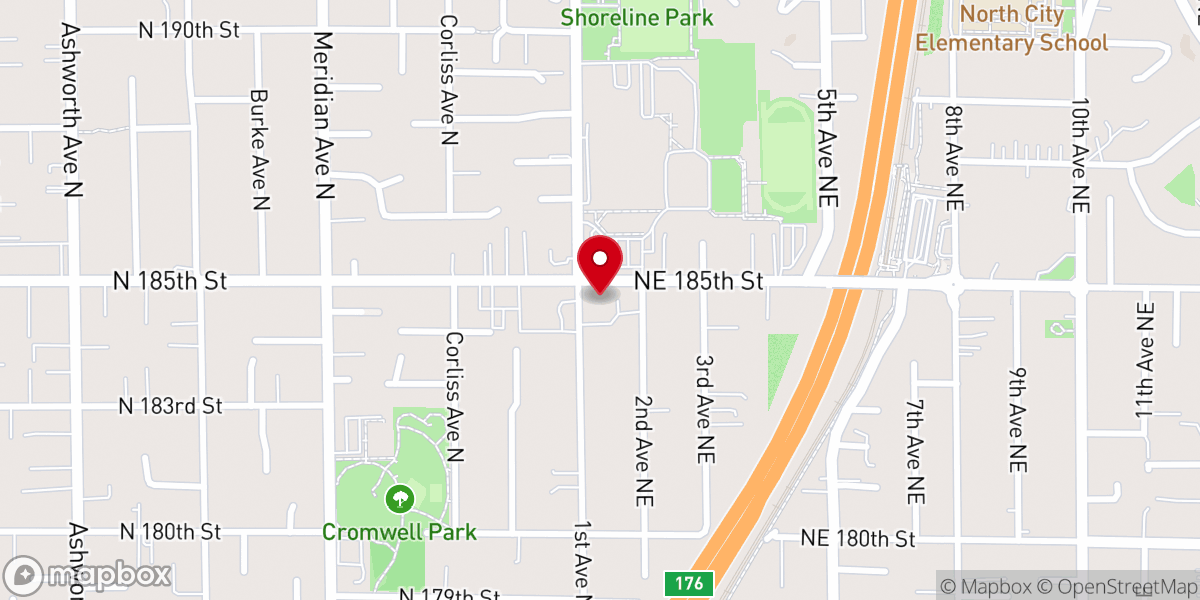 Map showing location of Shoreline Community Church