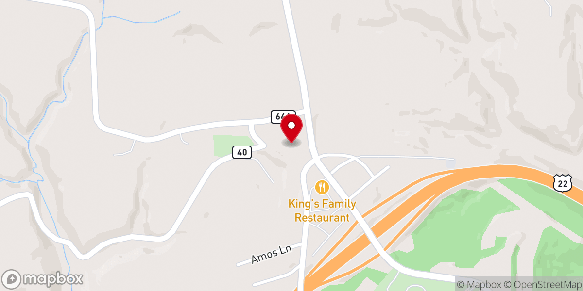 Map showing location of Two Ridges Presbyterian Church
