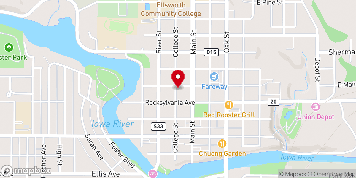 Map showing location of First Congregational Church