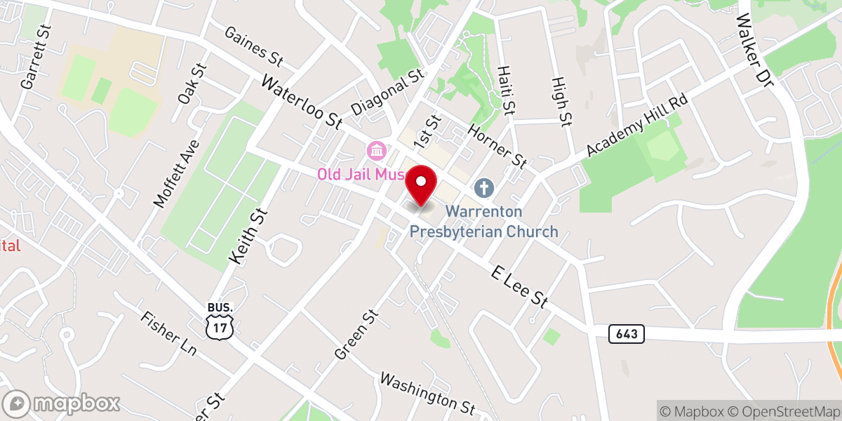 Map showing location of Mt Zion Baptist