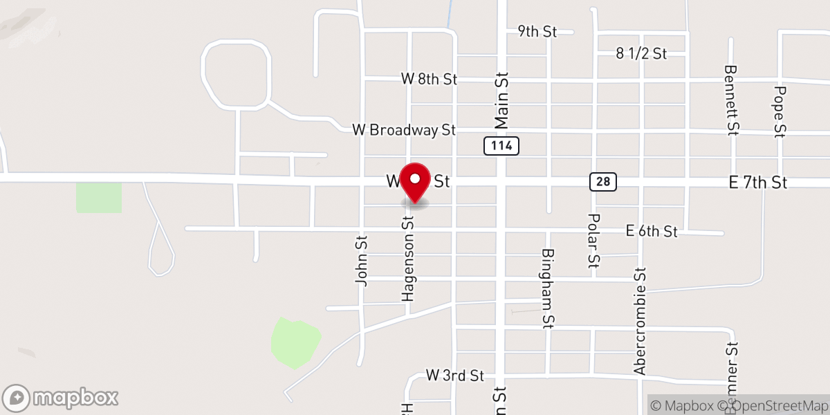 Map showing location of Fron Lutheran Church