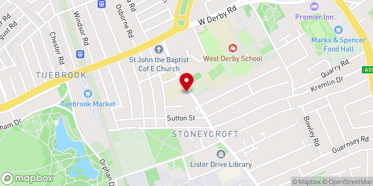 Map showing location of Bethel Church Liverpool