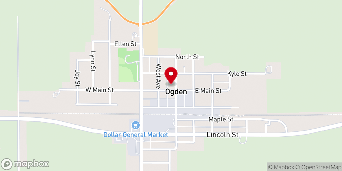 Map showing location of Village of Ogden