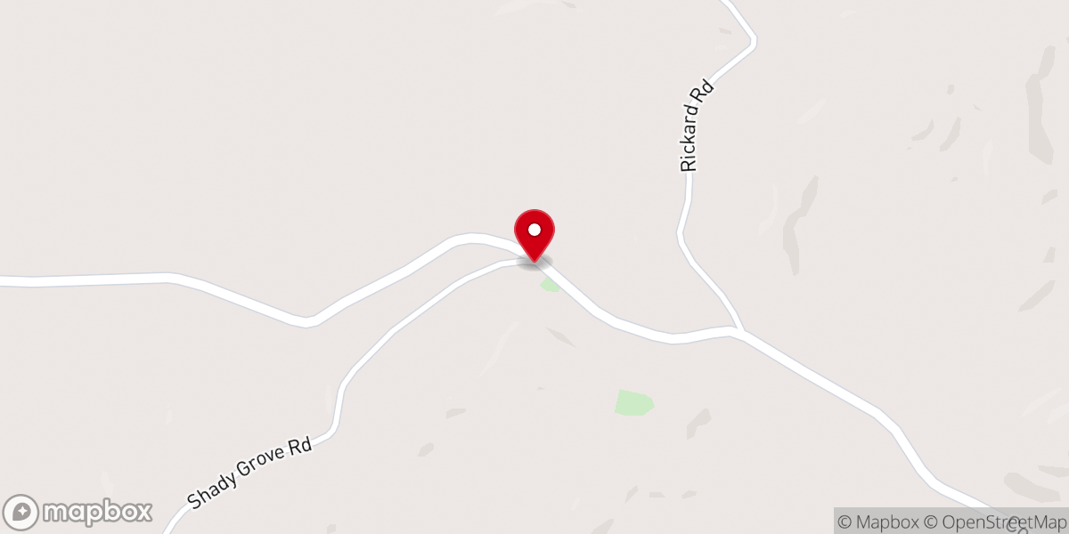 Map showing location of Shady Grove Church of Christ