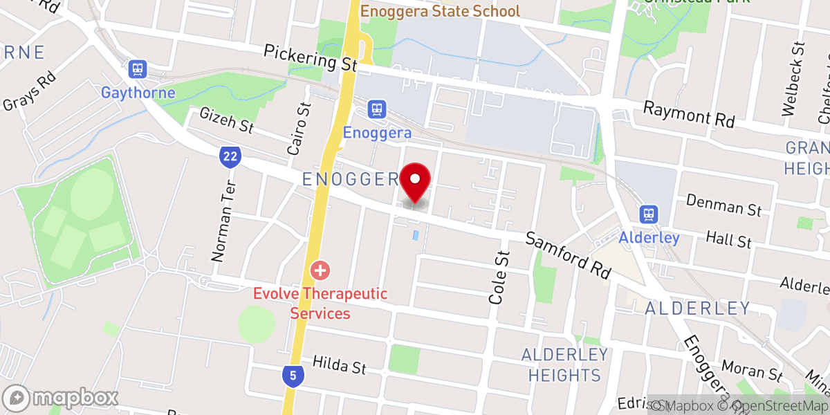 Map showing location of Enoggera Baptist Church