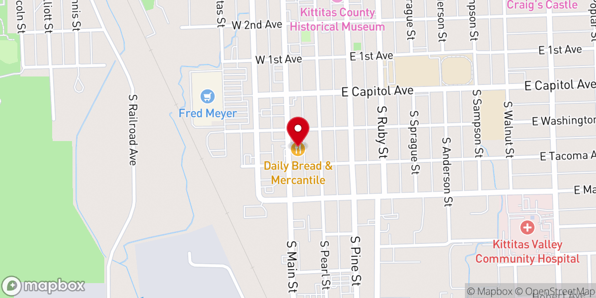 Map showing location of Daily Bread & Mercantile