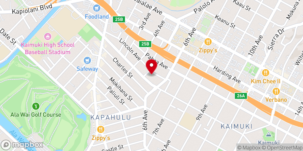 Map showing location of Hawaii Primarrie Church