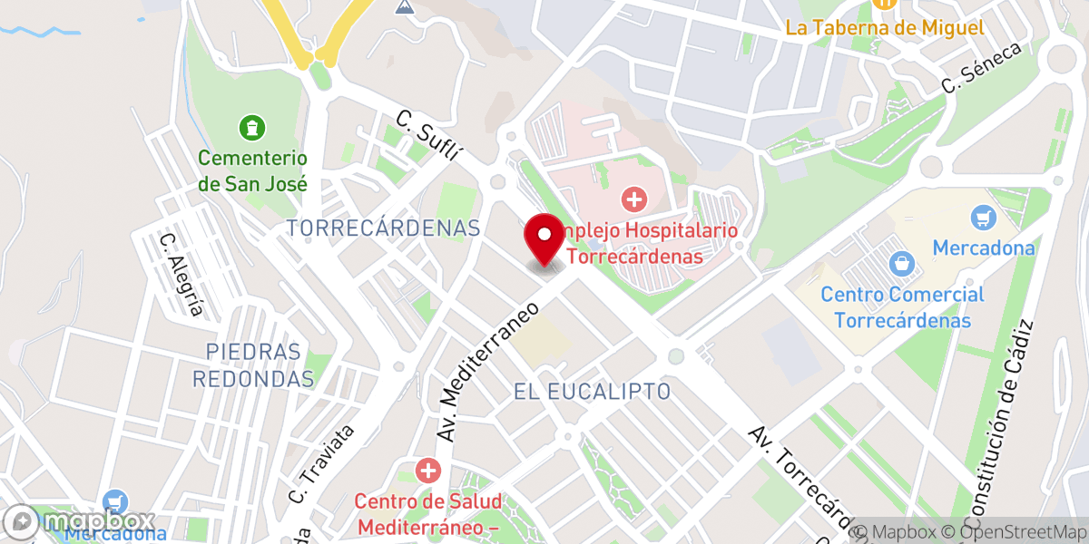 Map showing location of La Iglesia de Jesucristo de los Santos de los Últimos Días