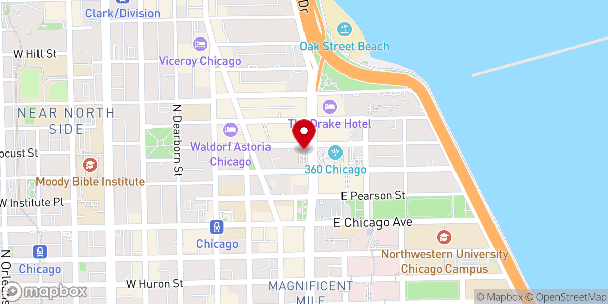 Map showing location of Fourth Presbyterian Church