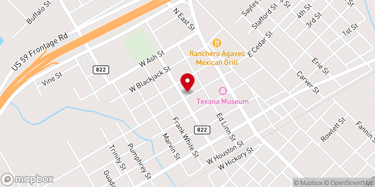 Map showing location of St. Agnes Catholic Church
