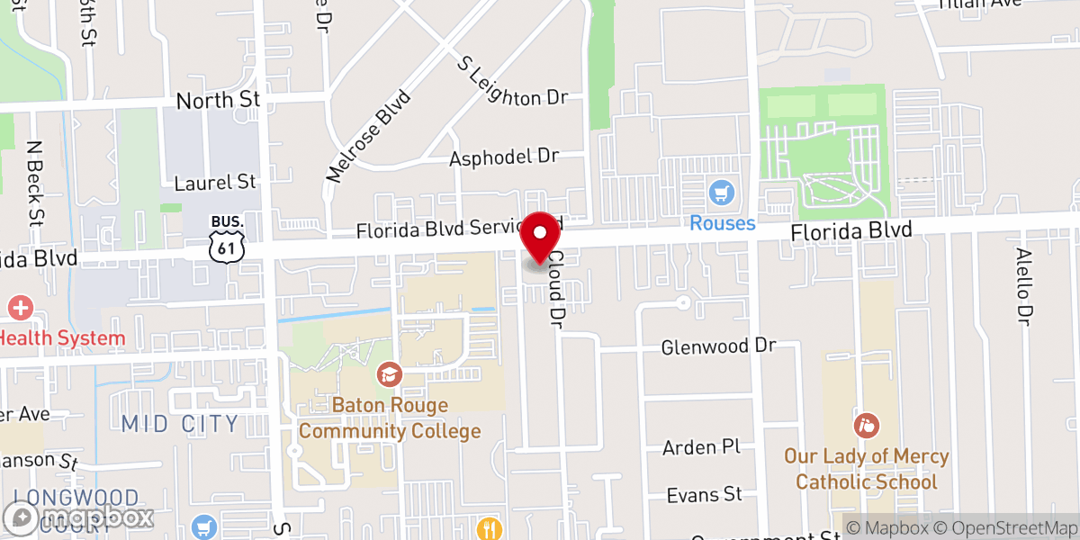 Map showing location of Fairlane Church