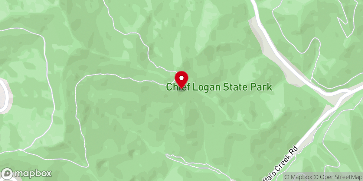 Map showing location of Chief Logan State Park