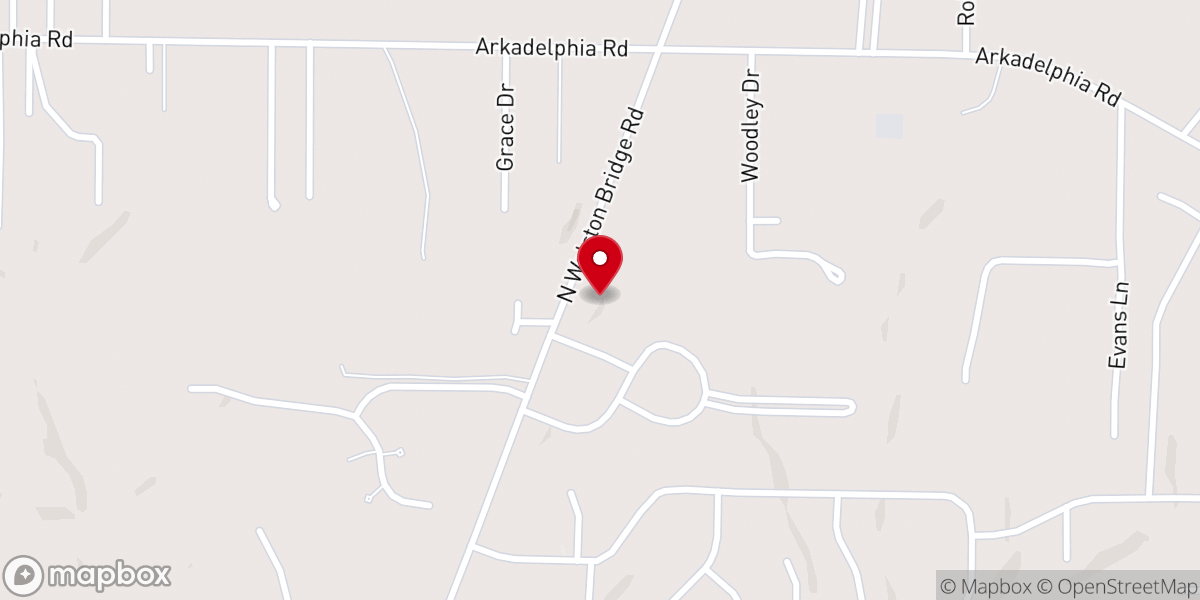 Map showing location of New Canaan Baptist Church