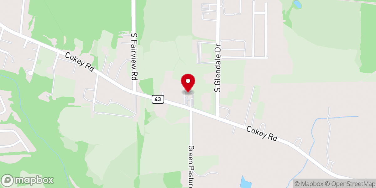 Map showing location of Mt Olive Baptist Church