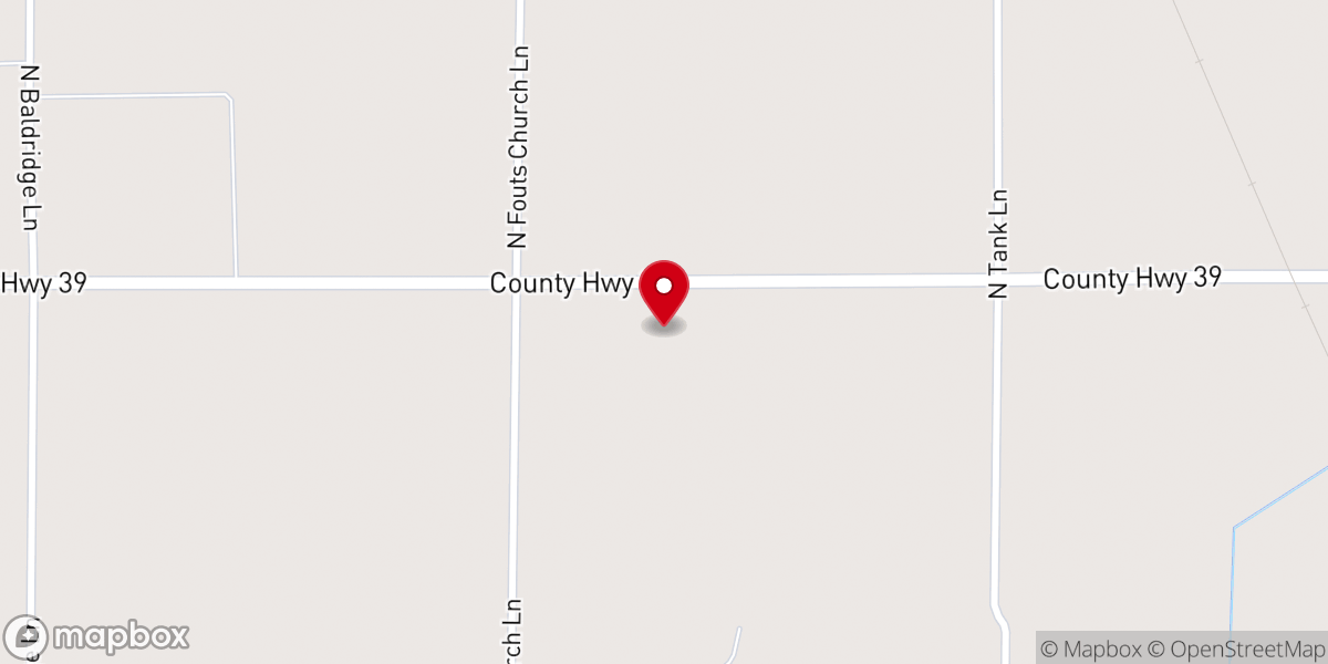 Map showing location of Fouts Christian Church