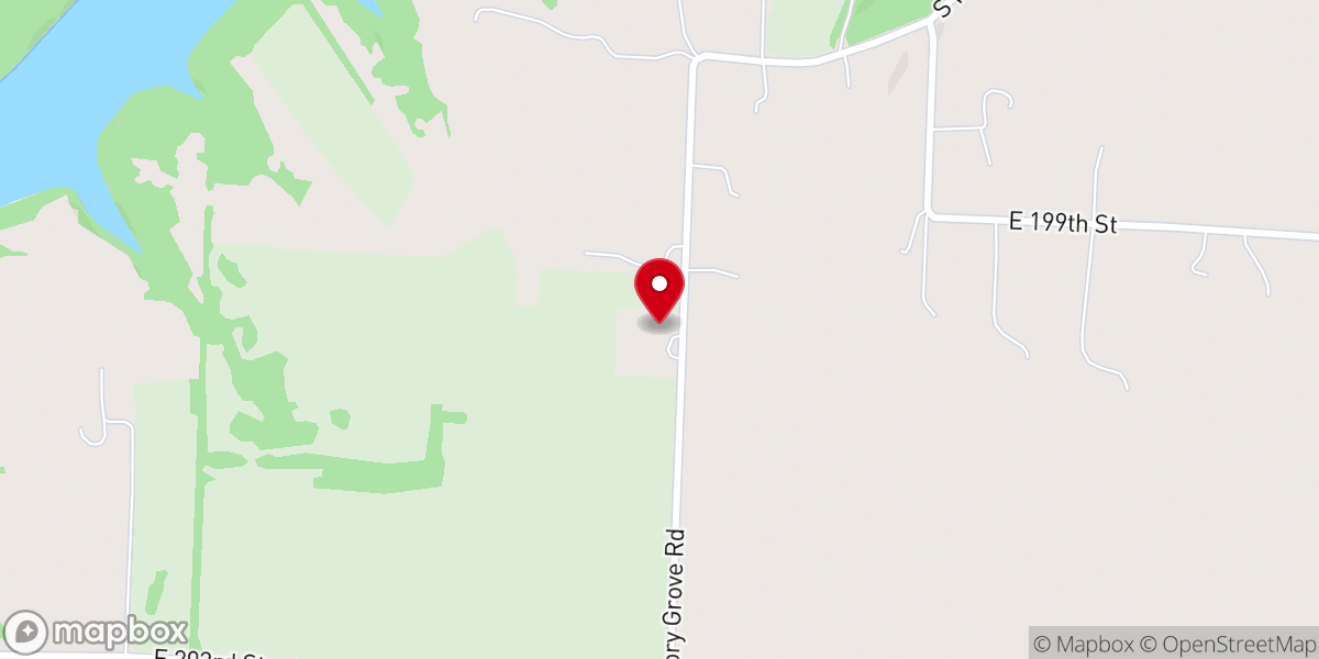 Map showing location of Hickory Grove Baptist Church