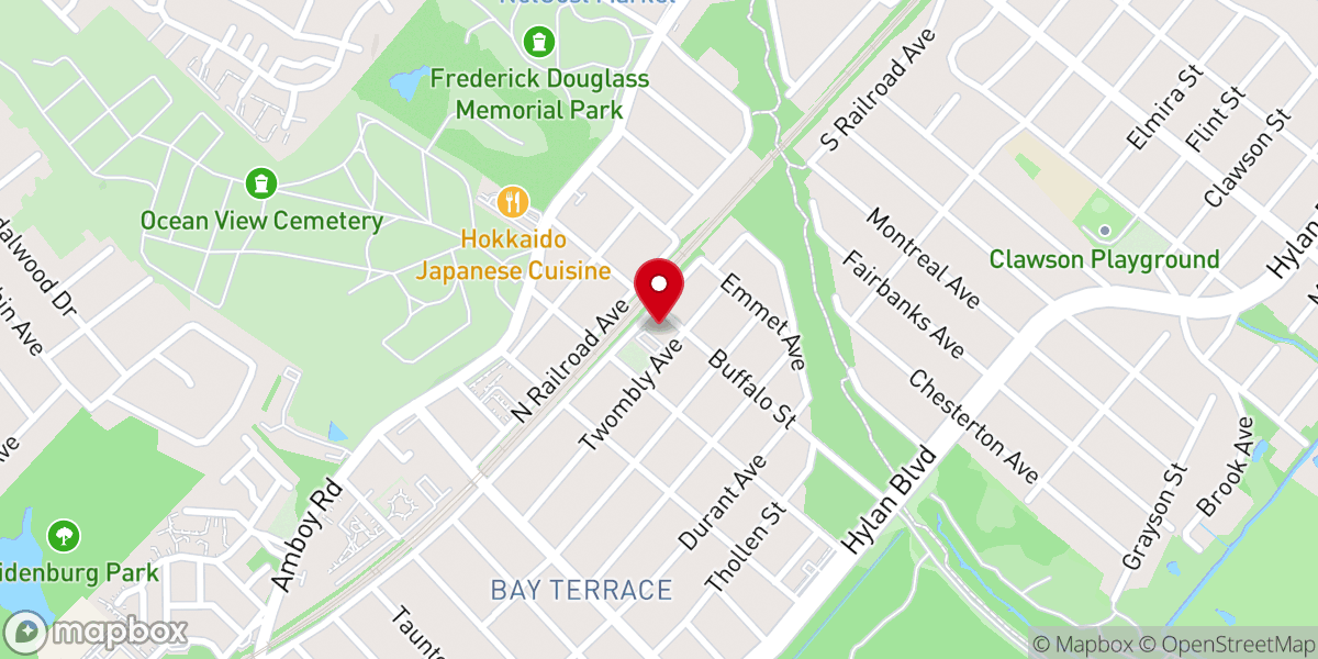 Map showing location of Congregation B'nai Israel of Staten Island