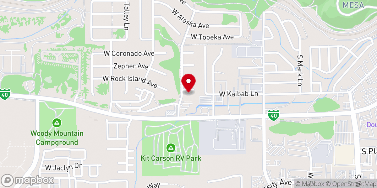 Map showing location of Calvary Fellowship Flagstaff