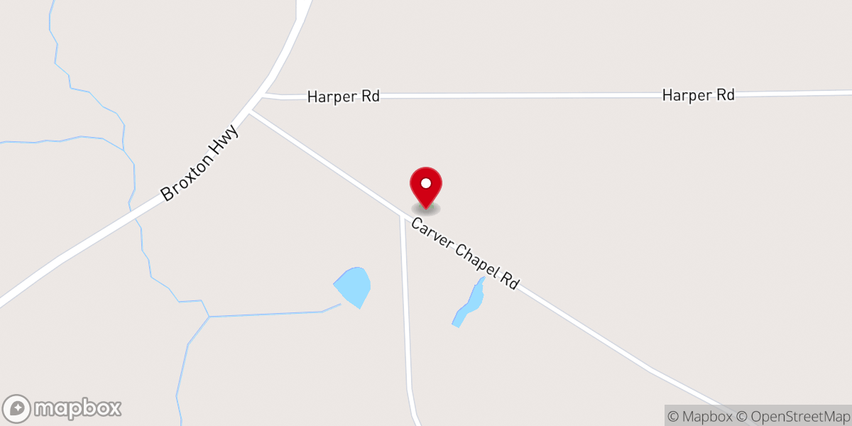 Map showing location of Carver Chapel