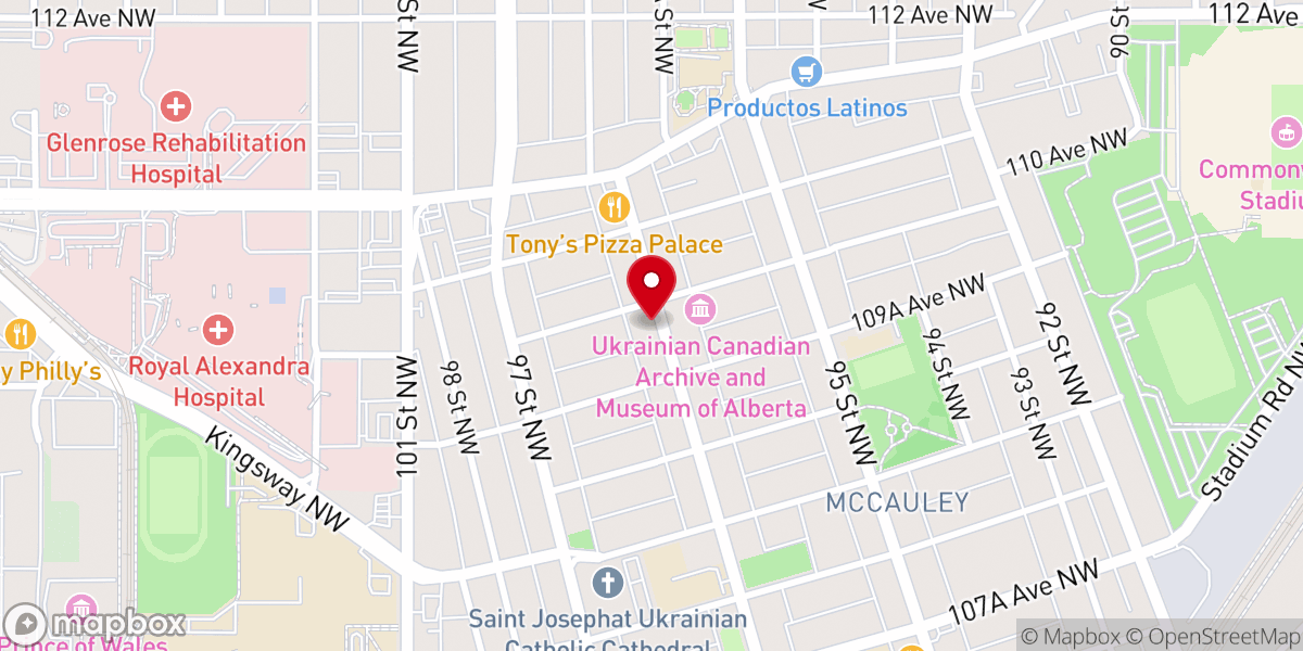 Map showing location of First Christian Reformed Church