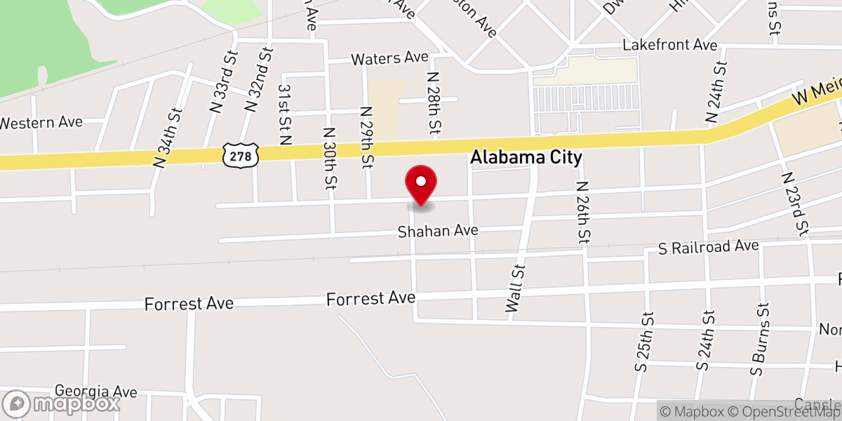 Map showing location of New Shiloh Baptist Church