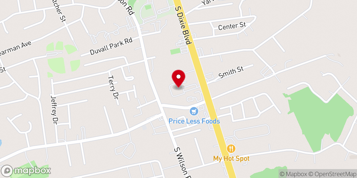 Map showing location of Abundant Life Church