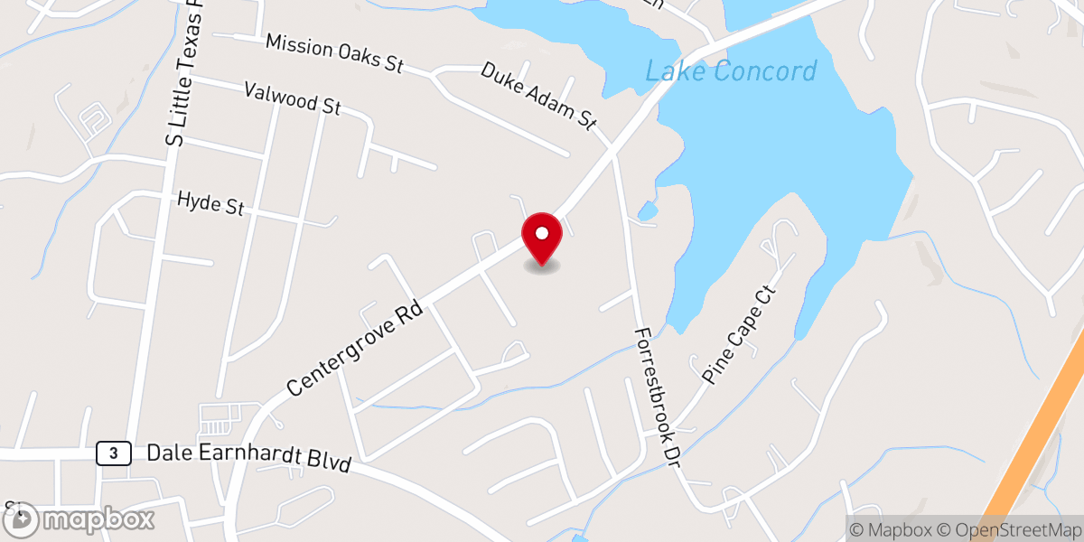 Map showing location of Centergrove Road Church of Christ
