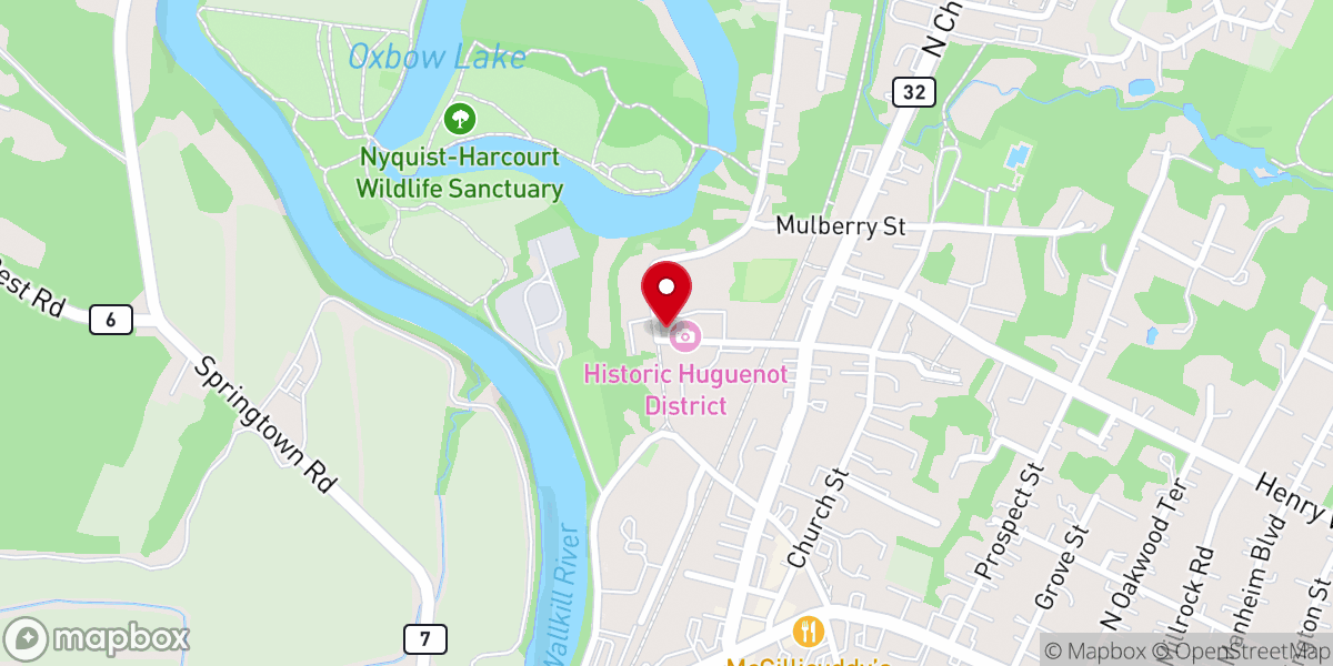 Map showing location of Historic Huguenot Street