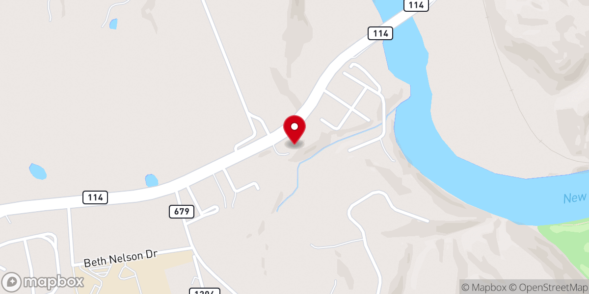 Map showing location of Fairlawn Church of God