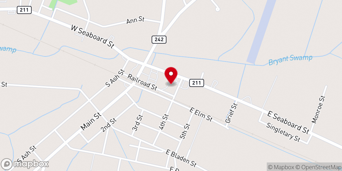 Map showing location of Faith Fellowship Holiness Church