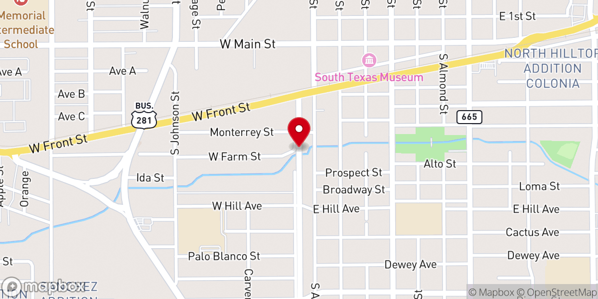 Map showing location of True Light Baptist Church