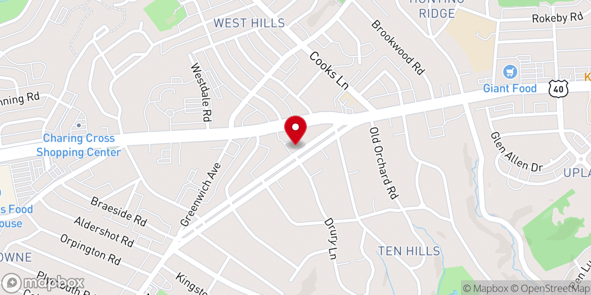 Map showing location of Brantly Baptist Church