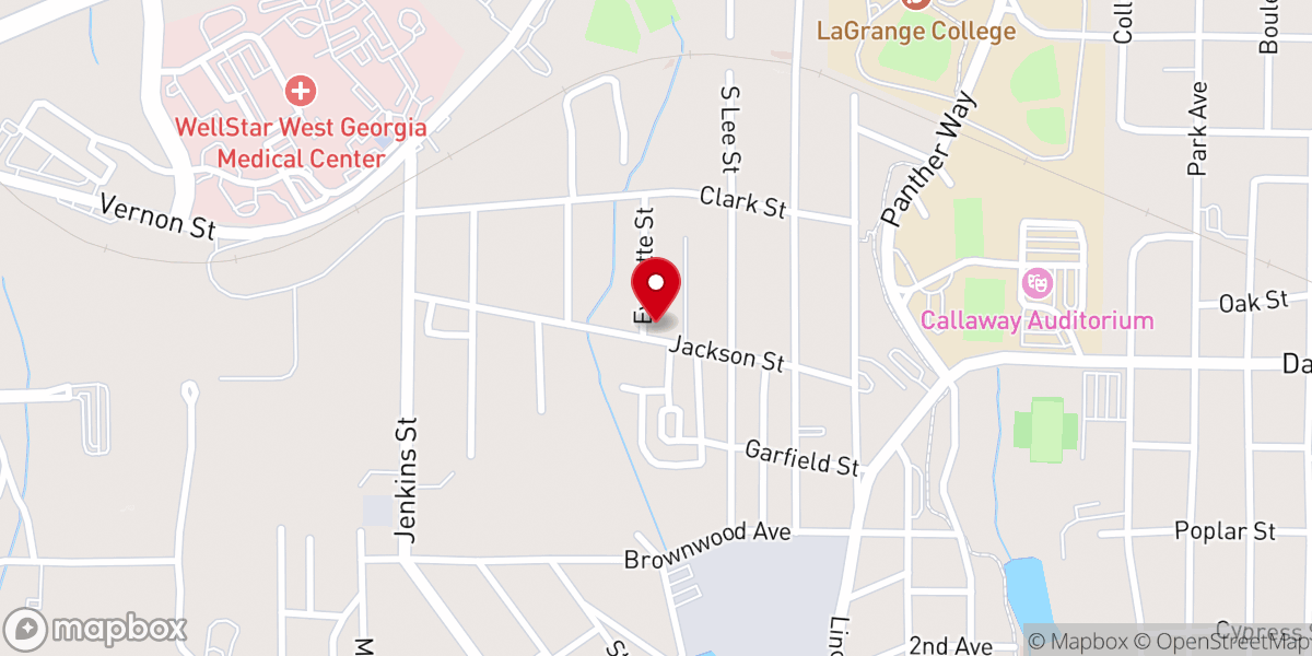 Map showing location of Jackson Street Holiness Church