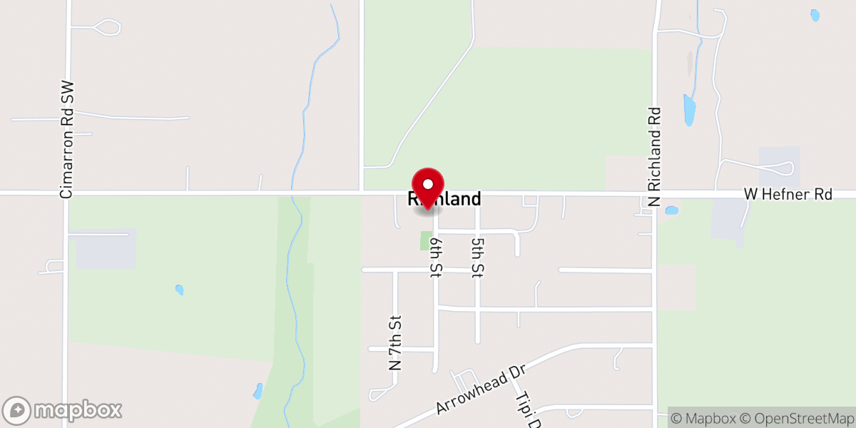 Map showing location of Richland Church of the Nazarene