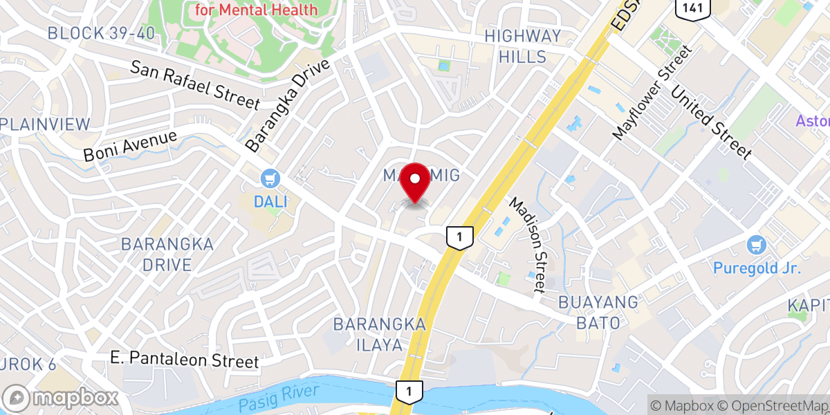 Map showing location of Jesus Loves You City Church