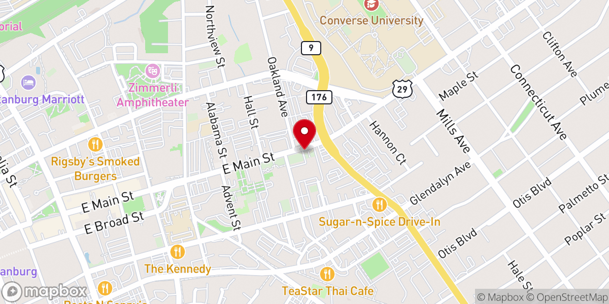 Map showing location of Family Life Center (First Presbyterian Church)