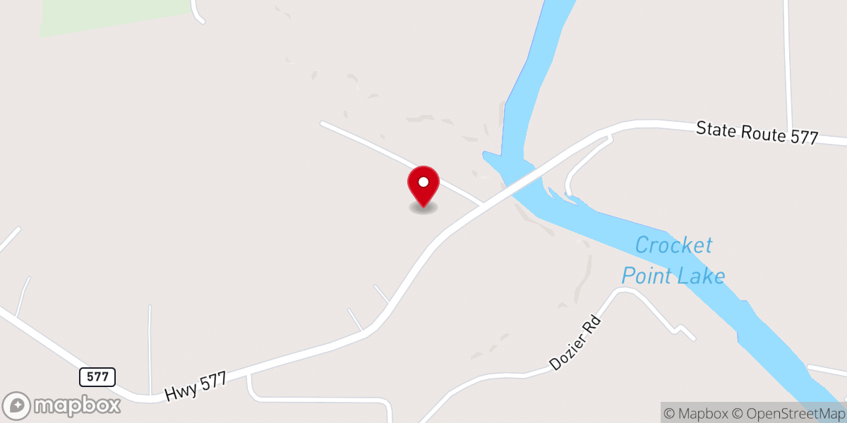Map showing location of Crocketts Point Baptist Church