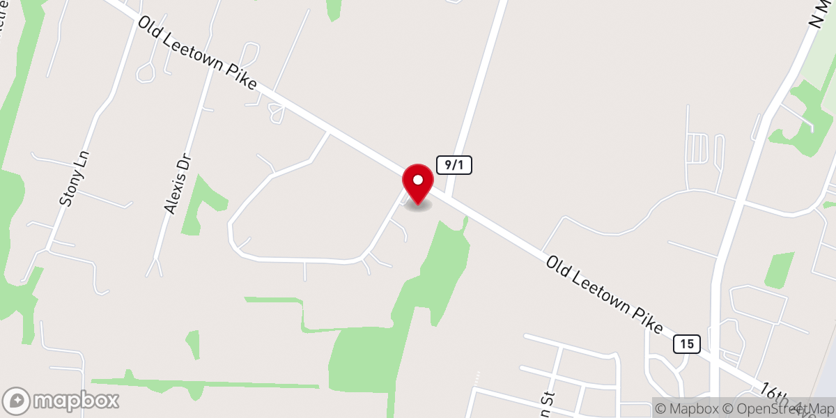 Map showing location of First Baptist Church of Ranson