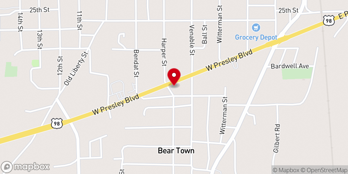 Map showing location of Iglesia Cristiana Pentecostes Misionera Remanente Escogido McComb Mississippi
