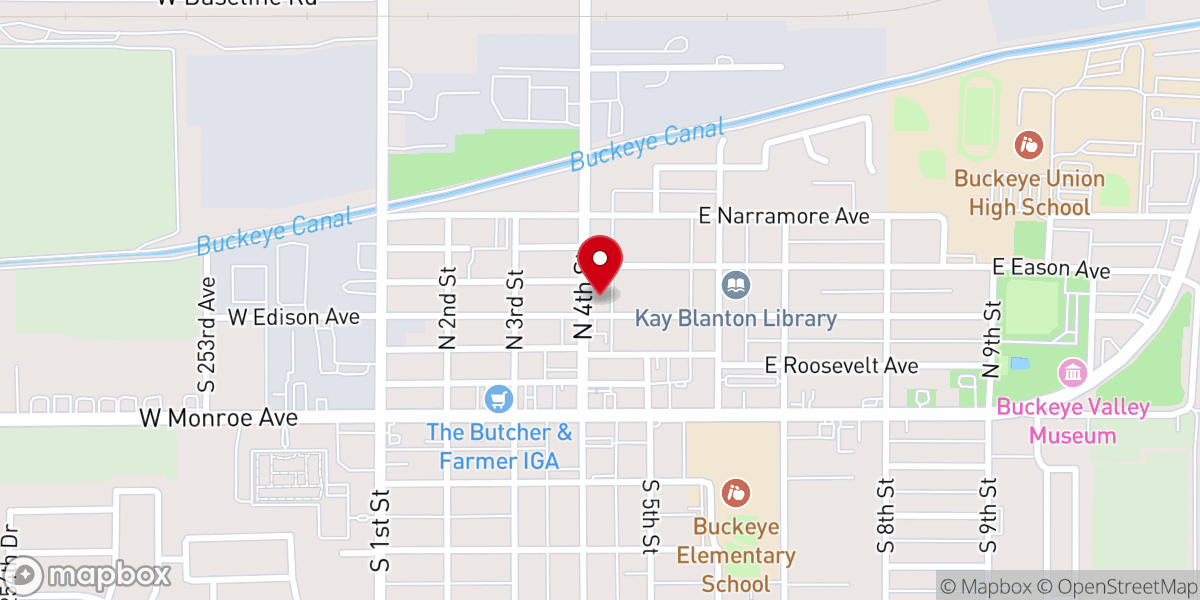 Map showing location of Heritage Baptist Church