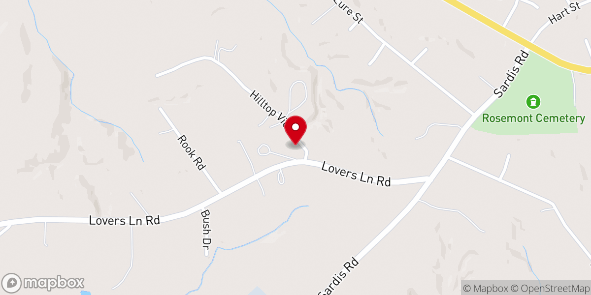 Map showing location of Antioch Church